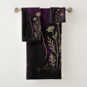 Celestial Cat Floral Purple バスタオルセット (インサイチュ)