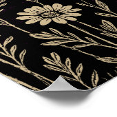 Celestial Cat Floral Purple ポスター (角)