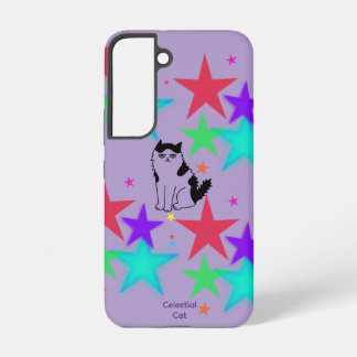 Celestial Cat Samsung Galaxy Phone Case – Purple S22ケース