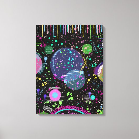 Celestial Celebrations: Maximalist Abstract Art  キャンバスプリント (正面)