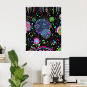 Celestial Celebrations: Maximalist Abstract Art  ポスター (ホームオフィス)