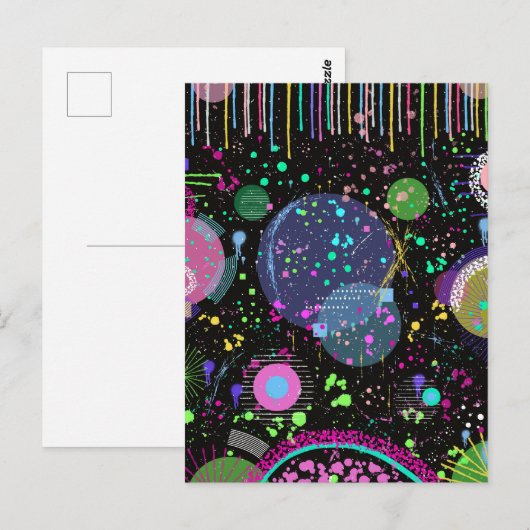 Celestial Celebrations: Maximalist Abstract Art  ポストカード (正面/裏面)