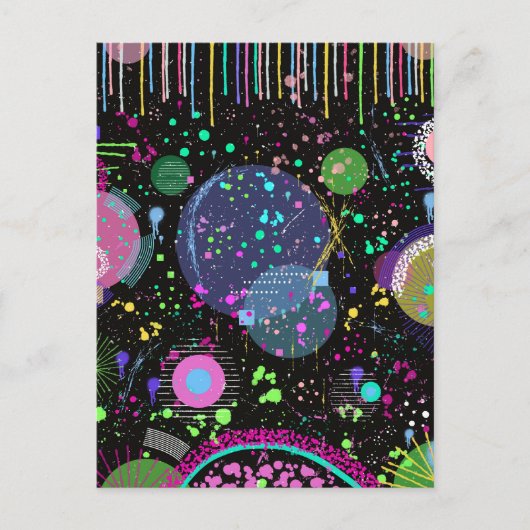 Celestial Celebrations: Maximalist Abstract Art  ポストカード (正面)
