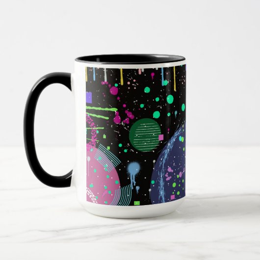 Celestial Celebrations: Maximalist Abstract Art マグカップ (左)