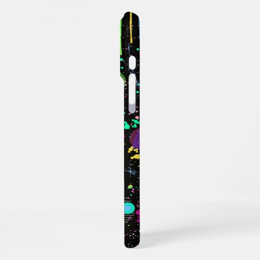 Celestial Celebrations: Maximalist Abstract Art  iPhoneケース (左側面)