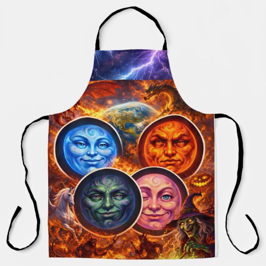 Celestial chaos fantasy ritual Gothic elemental ap エプロン (正面)