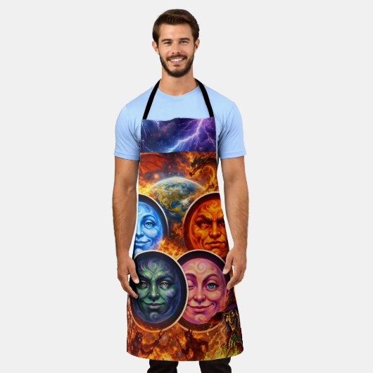 Celestial chaos fantasy ritual Gothic elemental ap エプロン (着用した状態)