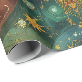 Celestial Christmas Gold Starburst Wrapping Paper ラッピングペーパー (ロールコーナー)
