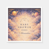 Celestial Cloud Planets Baby Shower スタンダードカクテルナプキン (正面)