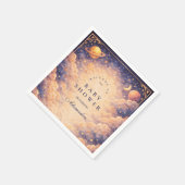 Celestial Cloud Planets Baby Shower スタンダードカクテルナプキン (角)