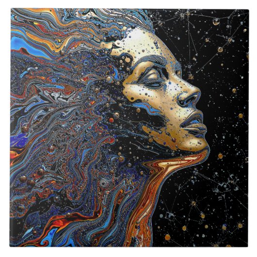 "Celestial Cognition" - サレアリズムの肖像画 タイル (正面)