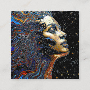 "Celestial Cognition" - 超現実的な肖像画 スクエア名刺