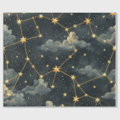 Celestial Constellation Star Pattern (1) ラッピングペーパー (フラット)