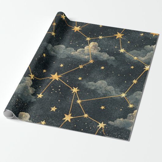 Celestial Constellation Star Pattern (1) ラッピングペーパー (アンロールド)