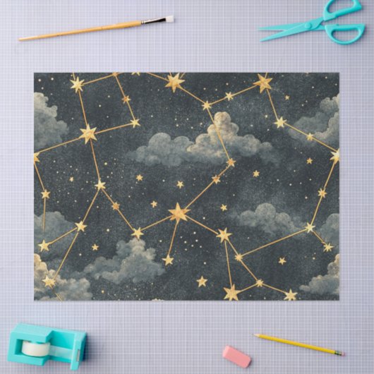 Celestial Constellation Star Pattern (1) 薄葉紙 (クラフト)