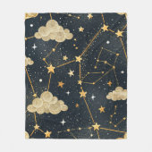 Celestial Constellation Star Pattern (2) フリースブランケット (正面)