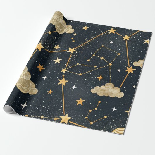 Celestial Constellation Star Pattern (2) ラッピングペーパー (アンロールド)