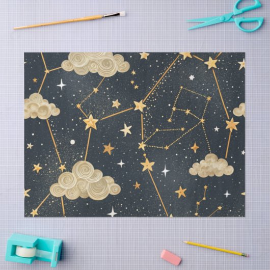 Celestial Constellation Star Pattern (2) 薄葉紙 (クラフト)