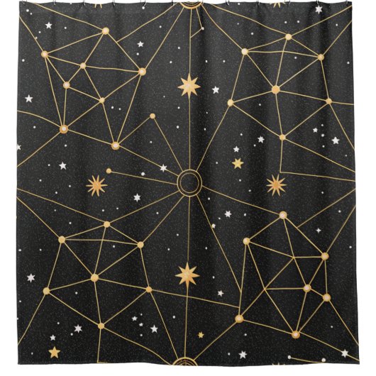 Celestial Constellation Star Pattern (3) シャワーカーテン (正面)