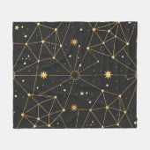 Celestial Constellation Star Pattern (3) フリースブランケット (正面(横))