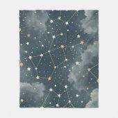 Celestial Constellation Star Pattern (4) フリースブランケット (正面)