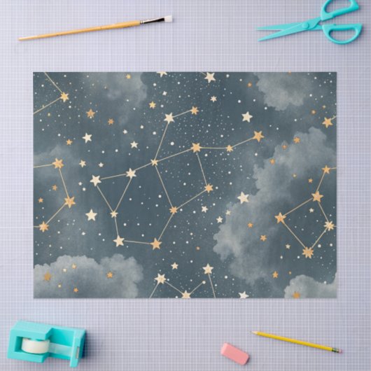 Celestial Constellation Star Pattern (4) 薄葉紙 (クラフト)