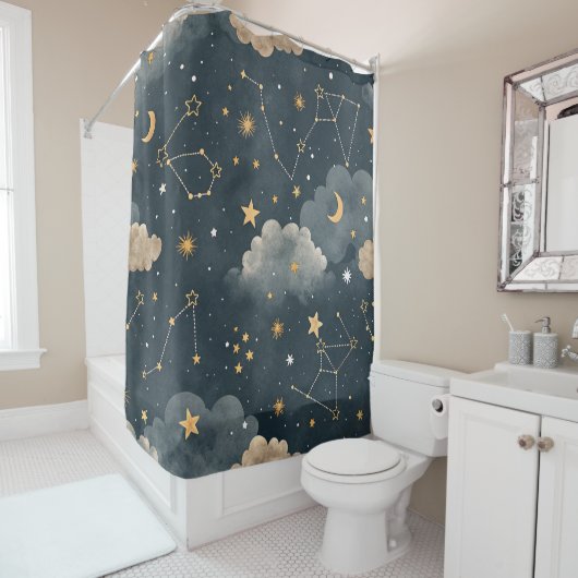 Celestial Constellation Star Pattern (5) シャワーカーテン (インサイチュ)