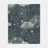 Celestial Constellation Star Pattern (5) フリースブランケット (正面)