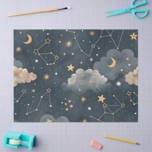 Celestial Constellation Star Pattern (5) 薄葉紙 (クラフト)