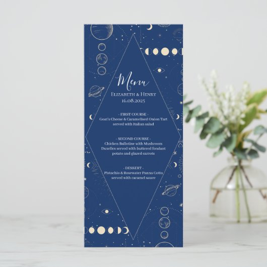Celestial cosmic ethereal sun moon stars wedding メニュー (スタンド正面)