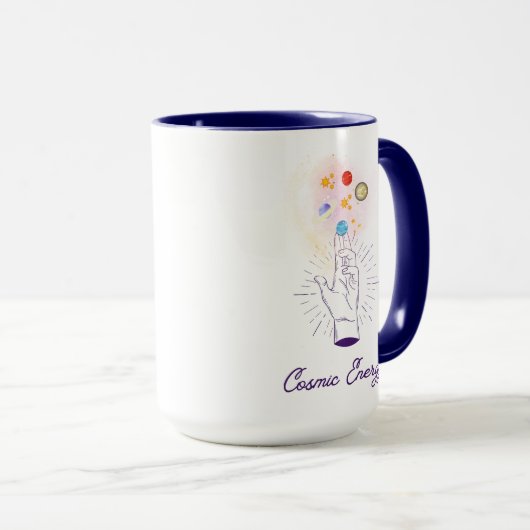 Celestial Cosmic Hand Coffee Mug - Minimalist Myst マグカップ (正面右)