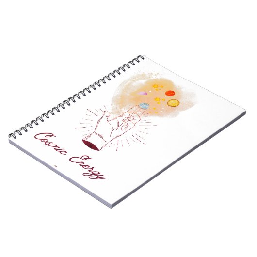 Celestial Cosmic Hand Spiral Notebook - Minimalist ノートブック (左側)