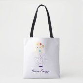 Celestial Cosmic Hand Tote Bag - Minimalist Mystic トートバッグ (正面)