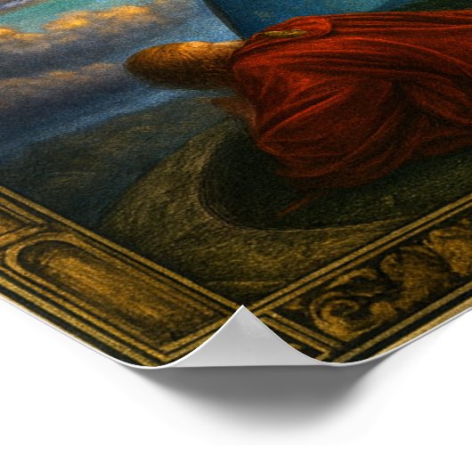 Celestial Cosmos Derived From Flammarion Engraving ポスター (角)