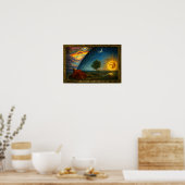 Celestial Cosmos Derived From Flammarion Engraving ポスター (キッチン)