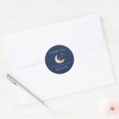Celestial Crescent Moon and Stars Thank You ラウンドシール (封筒)