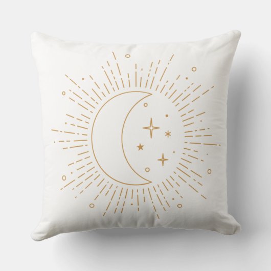 Celestial Crescent Moon Ramadan Pillow  クッション (裏面)