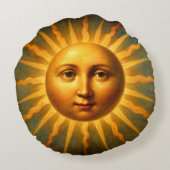 Celestial Crescent Moon & Sun Face ラウンドクッション (裏面)