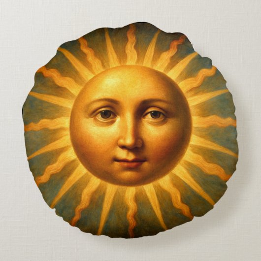 Celestial Crescent Moon & Sun Face ラウンドクッション (裏面)