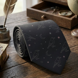 Celestial Crow Dark Academia Men's ネクタイ