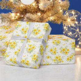 Celestial Daffodil Floral Wrapping Paper ラッピングペーパー