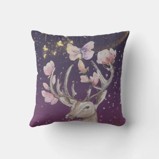 Celestial Deer Boganhues Print  クッション (裏面)