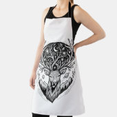 Celestial Deer Mystical Moon & Star Art Stag エプロン (インサイチュ)