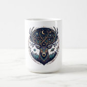 Celestial Deer Mystical Moon & Star Art Stag コーヒーマグカップ (中央)