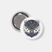 Celestial Deer Mystical Moon & Star Art Stag マグネット (正面/裏面)