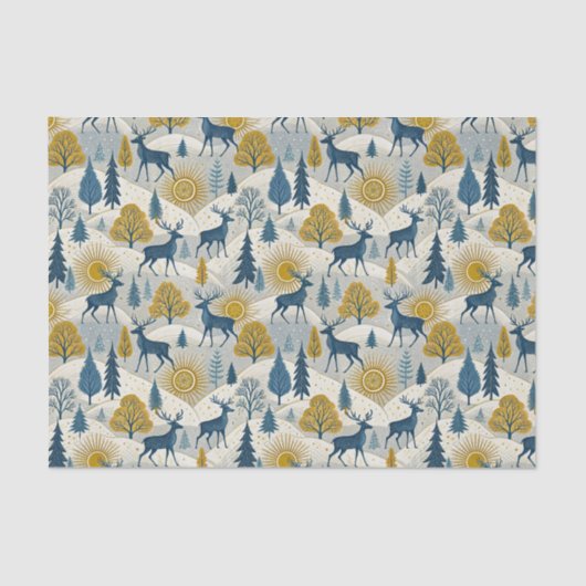 Celestial Deer Winter Mountains 薄葉紙 (正面)