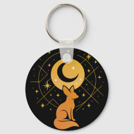 Celestial Desert Fox – Moon and Stars Cosmic  キーホルダー