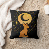 Celestial Desert Fox – Moon and Stars Cosmic  クッション (ブランケット)