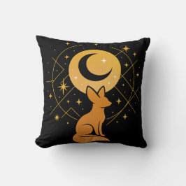 Celestial Desert Fox – Moon and Stars Cosmic  クッション