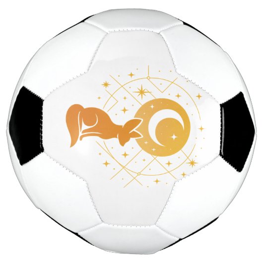 Celestial Desert Fox – Moon and Stars Cosmic  サッカーボール (回転)